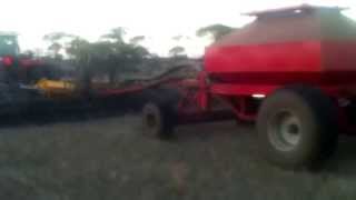 SA Bar disc Seeder sowing vetch into hay stubble in Moorlands South Australia