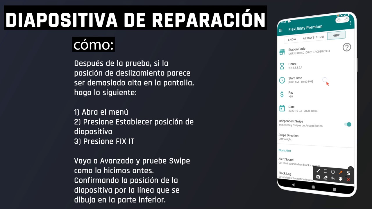 Flex Utility Premium prueba de deslizamiento y posición correcta de