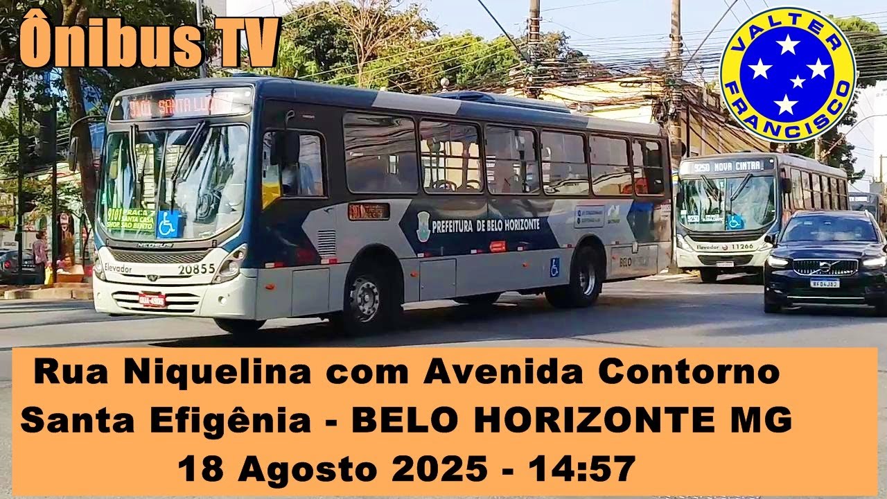 Rua Niquelina com Av  Contorno - Santa Efigênia - Belo Horizonte MG - Movimento de Ônibus