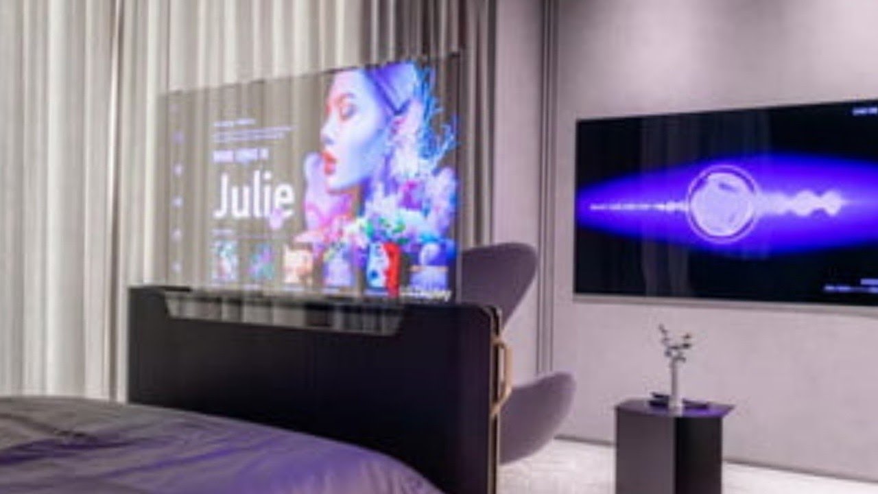 LG Smart Bed TV Debuts at CES 2021 as a futuristic bed with a popup transparent OLED TV on the end