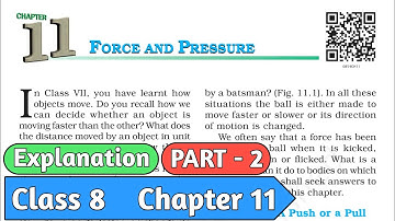 Ncert Class 8 Science Chapter 11 | Force and Pressure | Explanation in Hindi | MD Sir | Part 2