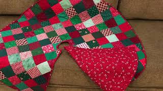 Making a Christmas tree skirt-Christmas in July