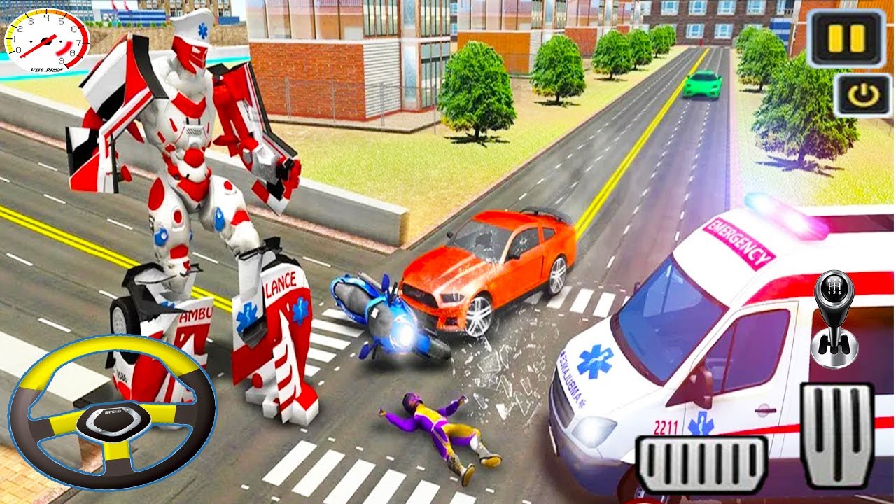 Ambulance Robot City Rescue - Transformer Van Emergency Driver - Android Gameplay