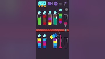 Cups - water sort puzzle | level 205 | ⭐️⭐️⭐️