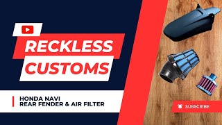 Reckless Customs Rear Fender Install + Polini Air Filter // Honda Navi