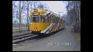 Fahrt mit der Straßenbahn durch Dortmund 29.12.1991