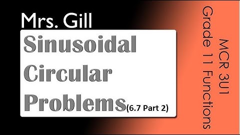 Word Problems Sinusoidal (MCR3U1: 6.7)