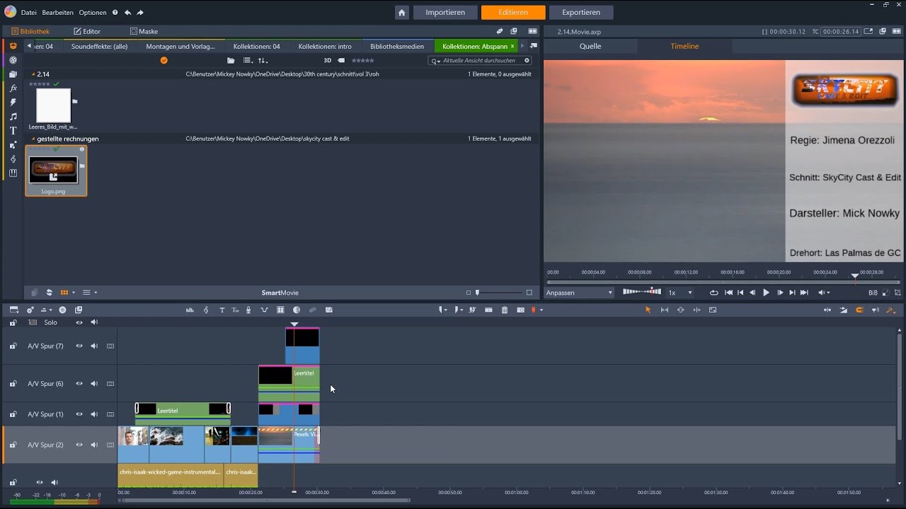 Pinnacle Studio | Filmabspann mit Rolltitel | Videoschnitt für Anfänger