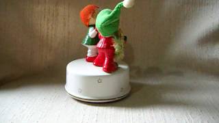 Napcoware Christmas Boy & Girl Musical Figurine d