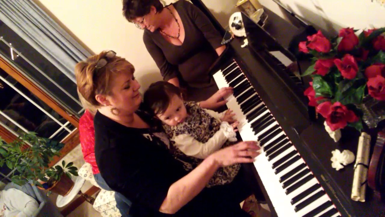 2 year old Violet playing jingle bell rock with Aunt Rochelle - YouTube