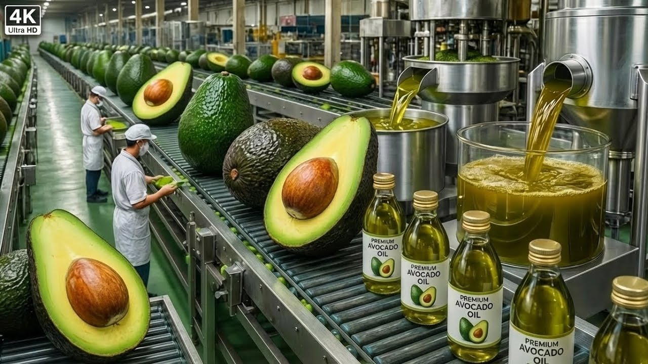 Как производится масло авокадо 🥑 (полный производственный процесс)