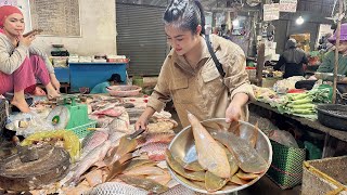 Market show: Buy tongue fish for cooking - Cooking with Sreypov