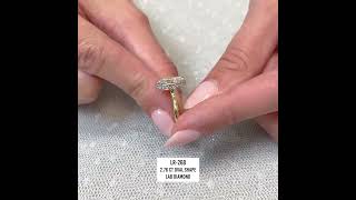 2.76 carat Oval Lab Diamond Bezel Set Pave Wrap Ring