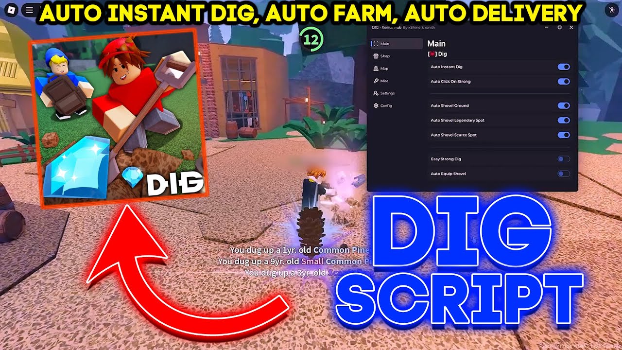 NEW DIG Script | Instant Dig, Auto Farm, Auto Sell, Inf Money Farm ...