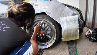 Cat Velg Mobil Tercepat .. Tanpa Lepas Ban cuma 4 Jam 😱