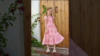 Pretty in pink 🌸 Perfect for summer days!Shop via link in bio #GirlsDress #FloralDress