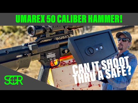 50 CALIBER AIRGUN vs A SAFE!! UMAREX HAMMER - REVIEW AND 100 YARD TESTING
