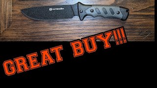 Outbound, Drop Point Fixed Blade, Finger Choil ,Affordable ,420 Stainless Steel,Protective Coating.