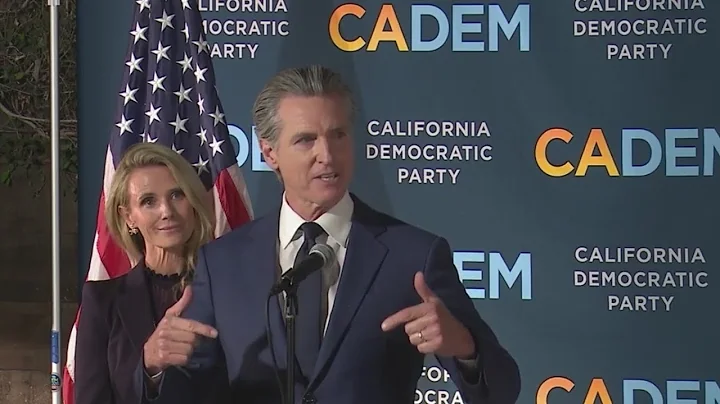 California Gov. Gavin Newsom speaks on Prop 50 election results