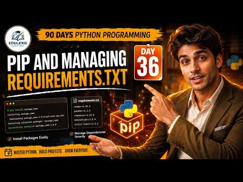 Day 36: Master PIP & requirements.txt in Python | Edulexis 90 Days Python Course
