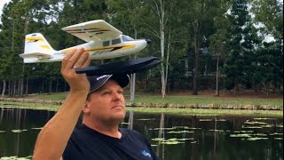 E-flite UMX TIMBER X first flight on floats #rcplane
