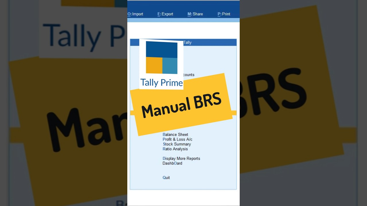 🧾 Manual BRS in Tally Prime 🖥️ | Step-by-Step Guide 🧑‍🏫