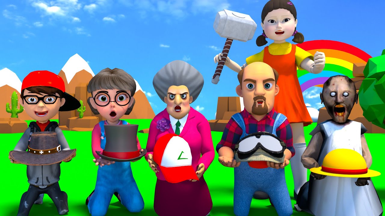 Scary Teacher 3D vs Squid Game 2 The Besst Doll Troll Miss T, Nick and tani 5 Times Challenge