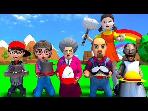 Scary Teacher 3D vs Squid Game 2 The Besst Doll Troll Miss T, Nick and tani 5 Times Challenge