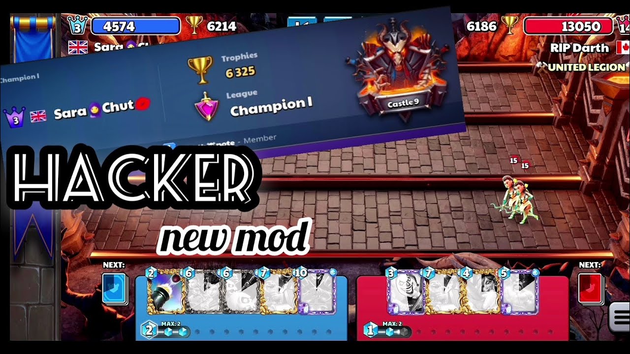 Castle crush new mod hack || hacker battle || no ban😈 v6.3.10  sara🧕chut👈