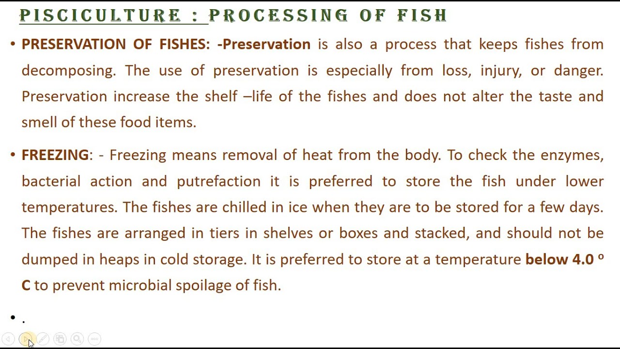 Fish preservation and processing
