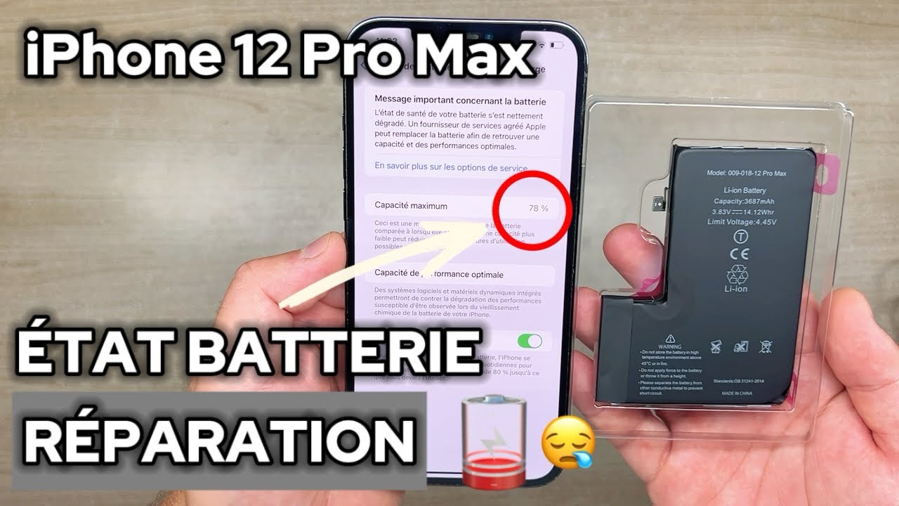 Batterie Interne Neuve Pour IPhone 12 Pro Max - Marque OuiSmart, Avec Outils, Remplacement Facile