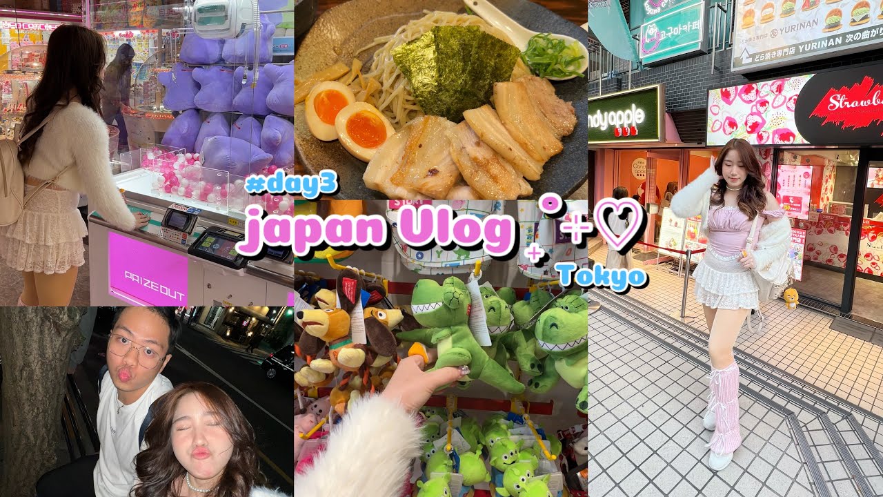 JAPAN VLOG🇯🇵| DAY 3 | Tokyo: TSUJIHAN, Harajuku, Cosme, Gacha,  Crepes, Tanghulu, Ramen, Lawson