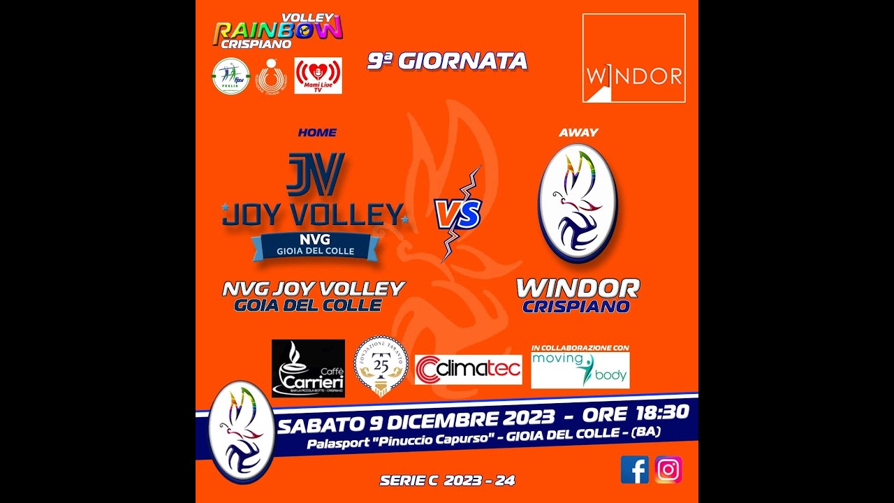 NVG JOY VOLLEY GIOIA DEL COLLE VS WINDOR CRISPIANO SERIE C YouTube
