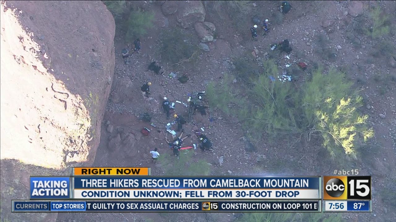 3 hikers injured in possible fall at Echo Canyon .