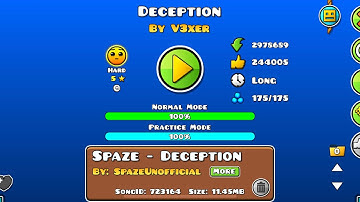GD - Deception by V3xer - #20 Featured - Complete 100% With All Coins In 1 Attempt