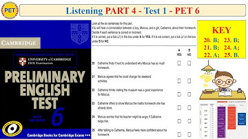 PET 6 Listening Part 4 Test 1 (Transcript + Key)