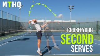 Tennis KICK SERVE Lesson - Overcoming Second Serve NERVES