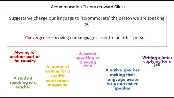 The Accommodation Theory - A-Level English Language. Convergence/Divergence