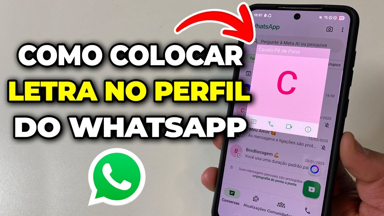COMO COLOCAR LETRA NA FOTO DE PERFIL DO WHATSAPP - YouTube