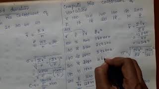 Standard deviation  and coefficient of variation