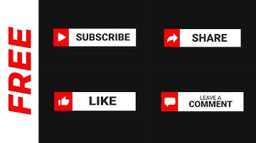 FREE Youtube Subscribe, Like, Share & Comment Animated Buttons with SFX | Green Screen