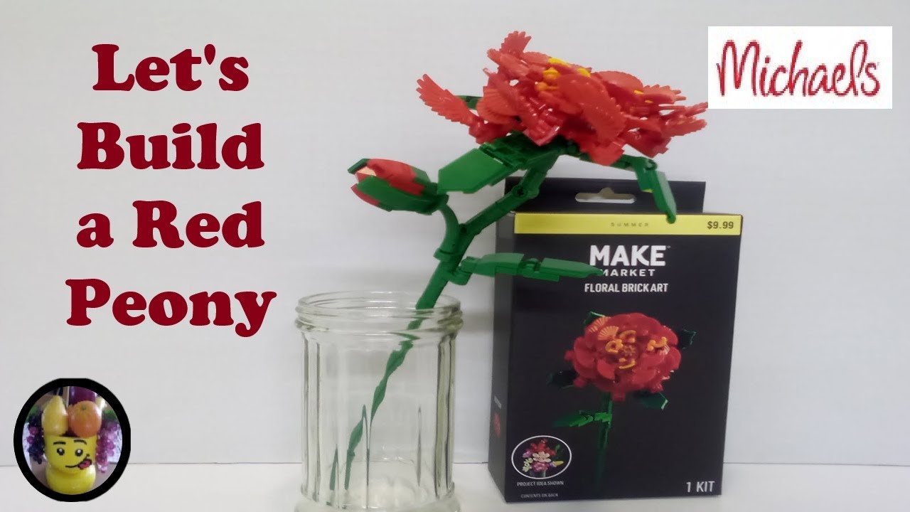 Michaels Make Market Floral Brick Art Red Peony - YouTube