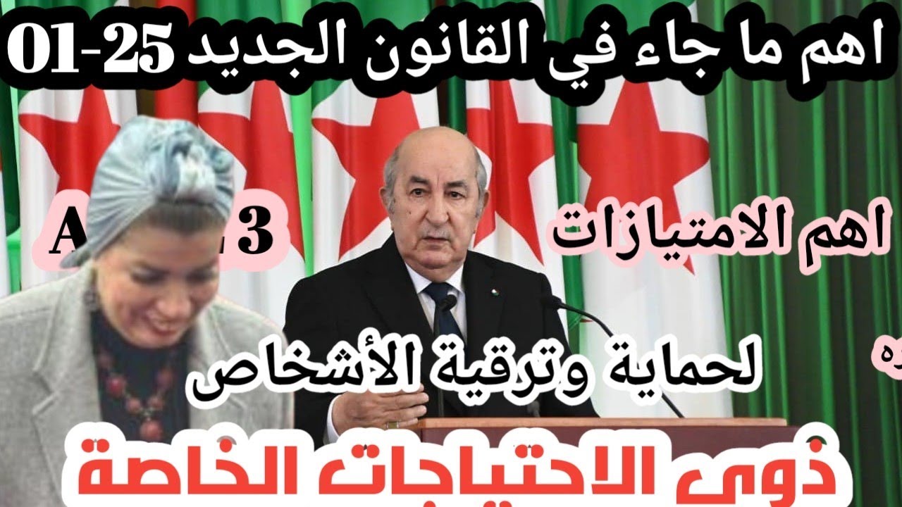 القانون الجديد 25-01  لحماية وترقية الأشخاص من ذوي الاحتياجات الخاصة 