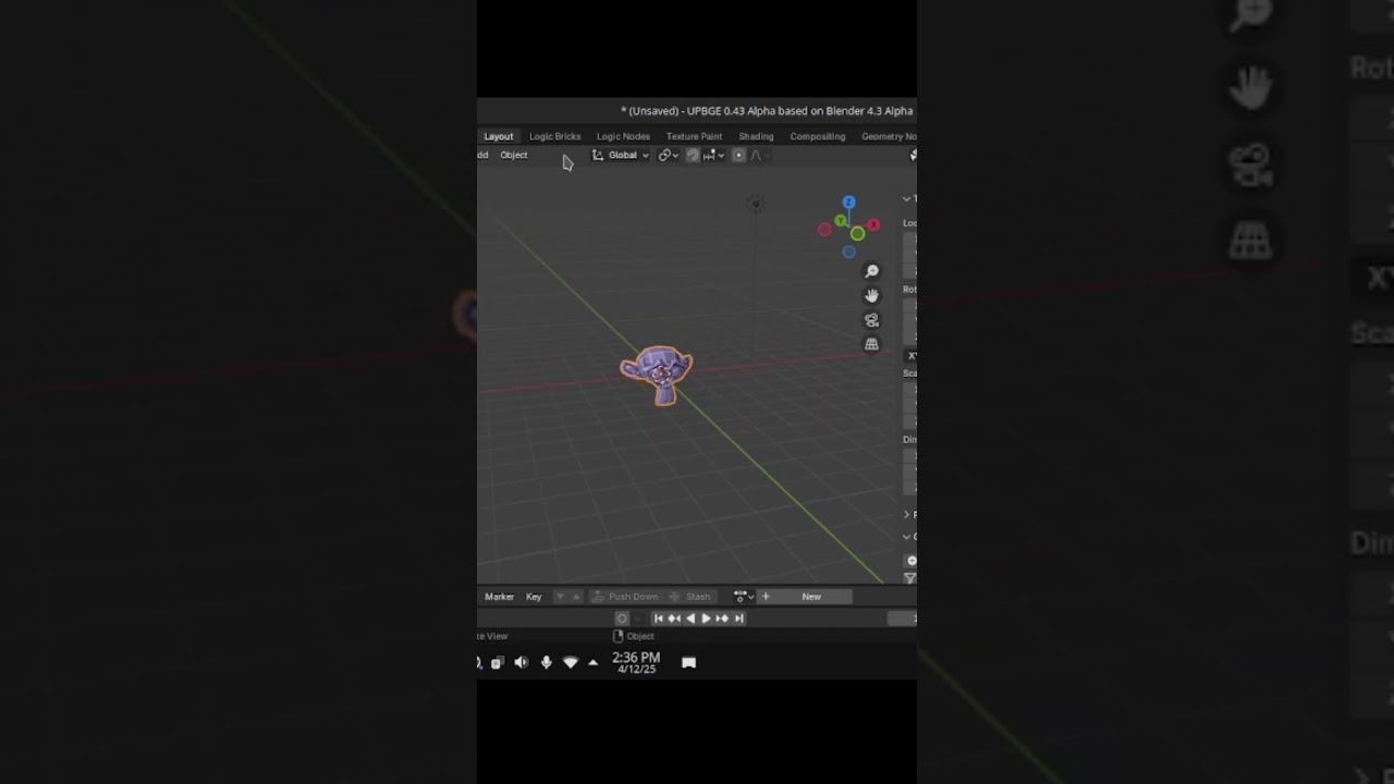 Easy LOD in UPBGE 0.43 #blender3d #tutorial #gamedev