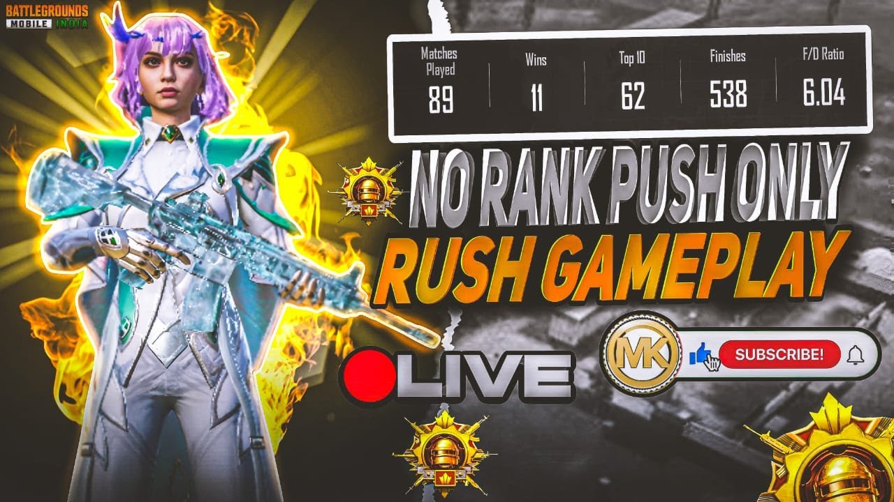 NO RANK PUSH ONLYRUSH GAMEPLAY 😱😱