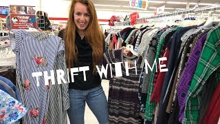 COME THRIFT WITH ME | TRY ON haul | Nike, Ellen Tracy, J. Crew + more