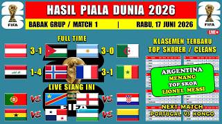 Hasil Piala Dunia 2026 ~ AUSTRIA vs JORDAN ~ ARGENTINA vs ALJAZAIR ~ Klasemen Piala Dunia 2026