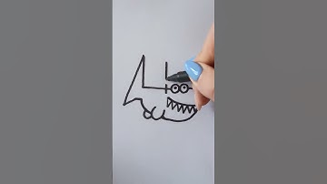 How I Draw A shark starting from the number 4🦈#drawing #howtodraw #easydrawing #drawingtutorial