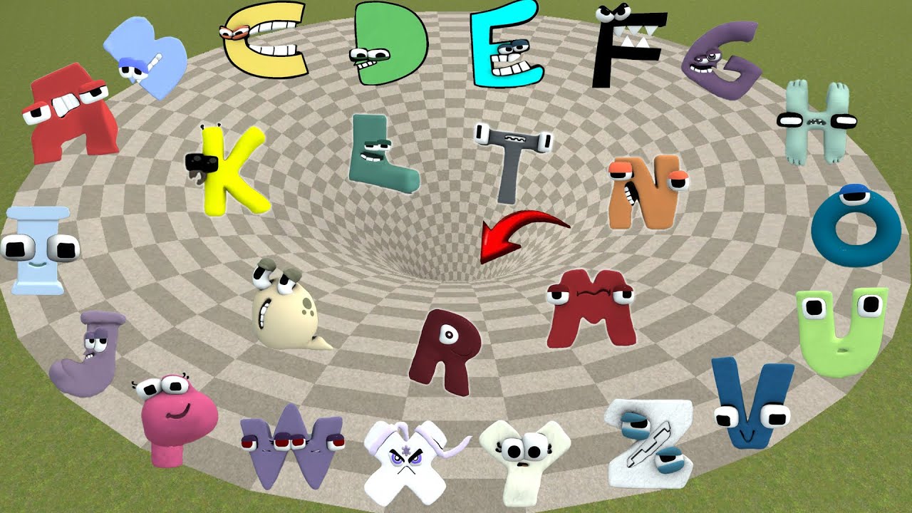 DESTROY ALL 3D ALPHABET LORE FAMILY SPARTAN KICKING in BIG FUNNEL Garry's Mod