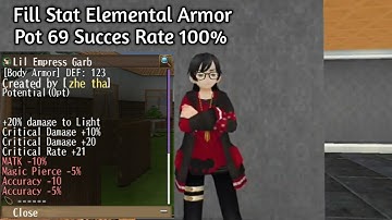 Toram Online - Fill Stat Formula Elemental Armor (Need Pot 69 For 100% Succes)